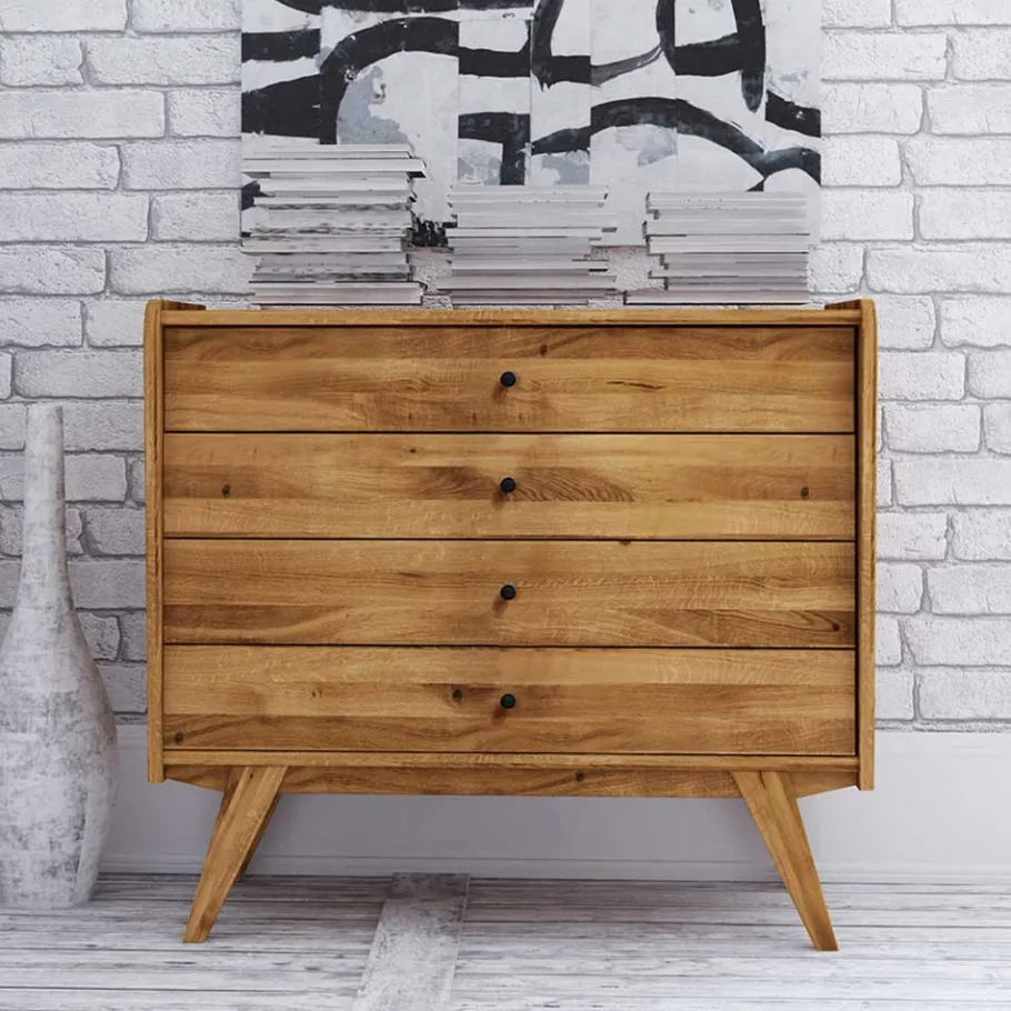 Outlet Wohnen 4 Schubladen Kommode im Midcentury Design - Hardus