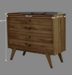 Outlet Wohnen 4 Schubladen Kommode im Midcentury Design - Hardus