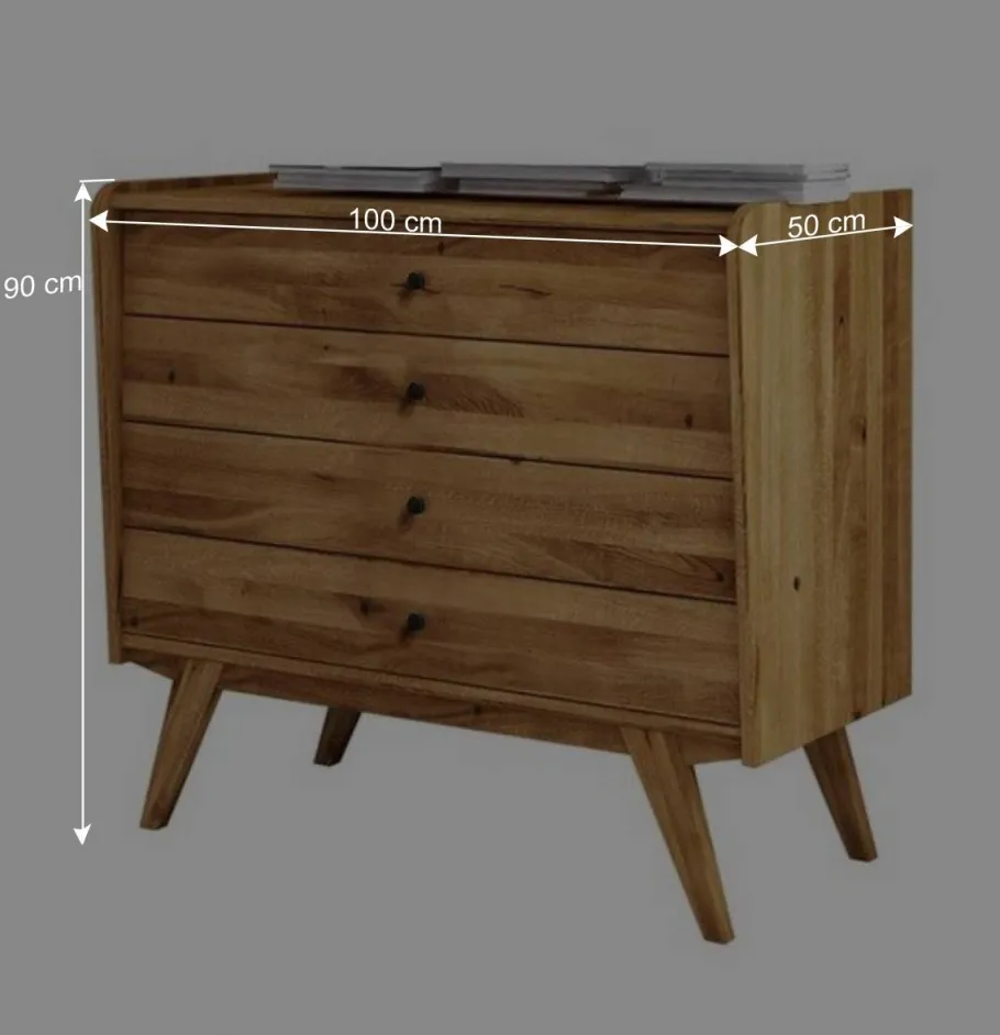 Outlet Wohnen 4 Schubladen Kommode im Midcentury Design - Hardus