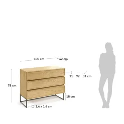 Wohnen 3 Schubladen Kommode mit Bügelgestell - Jailus