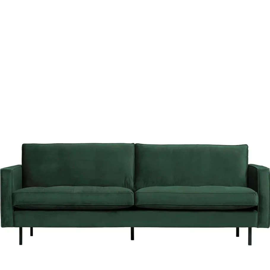 Online Wohnen 3 Sitzer Sofa in Dunkelgrün Samtstoff - Distroit