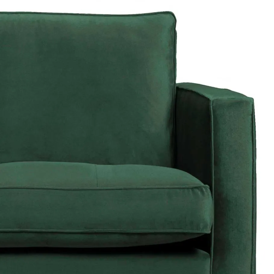 Online Wohnen 3 Sitzer Sofa in Dunkelgrün Samtstoff - Distroit