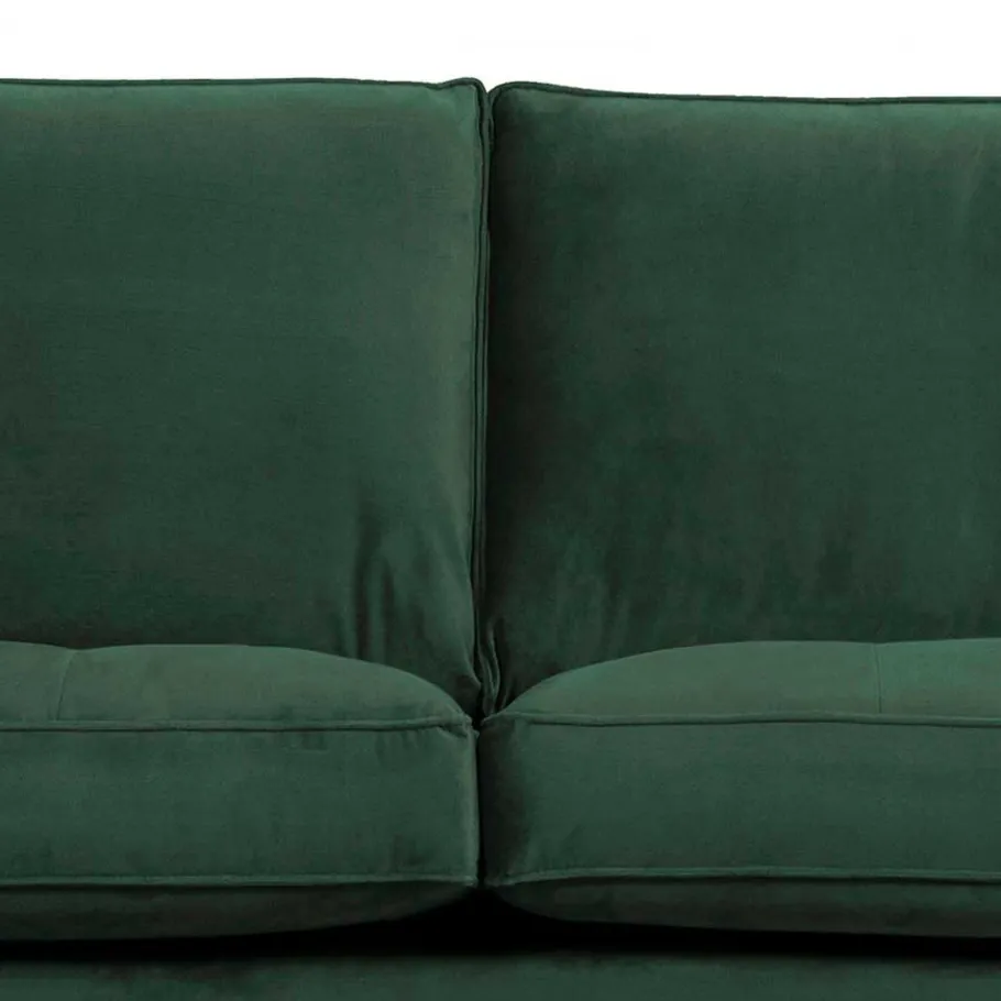 Online Wohnen 3 Sitzer Sofa in Dunkelgrün Samtstoff - Distroit