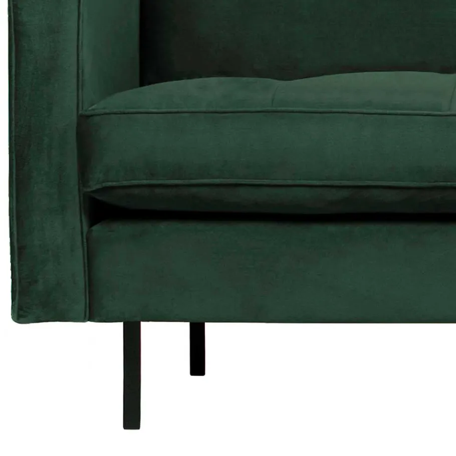 Online Wohnen 3 Sitzer Sofa in Dunkelgrün Samtstoff - Distroit