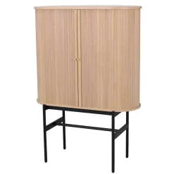 Online Wohnen Abgerundetes Skandi Highboard in White Wash Eiche - Borey