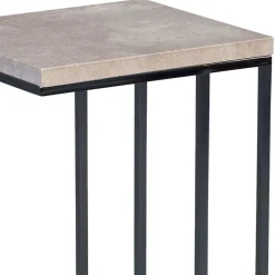 Discount Wohnen Ablagetisch mit Beton Dekor Symatra & offenem Bügelgestell Schwarz
