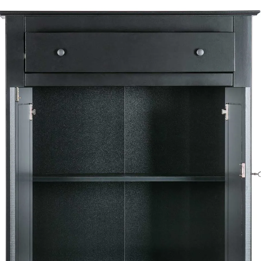 Sale Wohnen Abschließbare Vertiko Kommode in Schwarz - Wins