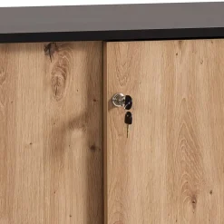 Outlet Wohnen Abschließbarer Ordnerschrank mit Schiebetüren - Evasilica