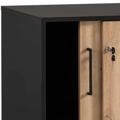 Outlet Wohnen Abschließbarer Ordnerschrank mit Schiebetüren - Evasilica