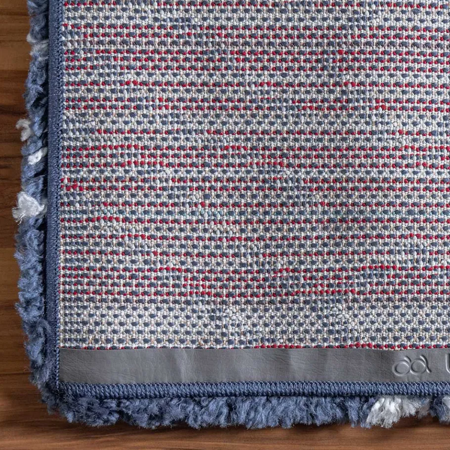 Outlet Wohnen Abstrakt gemusterter Läufer Teppich in Blau - Gunnar