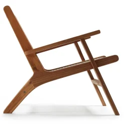 New Wohnen Akazie Holzsessel mit Rattan Geflecht - Foglia
