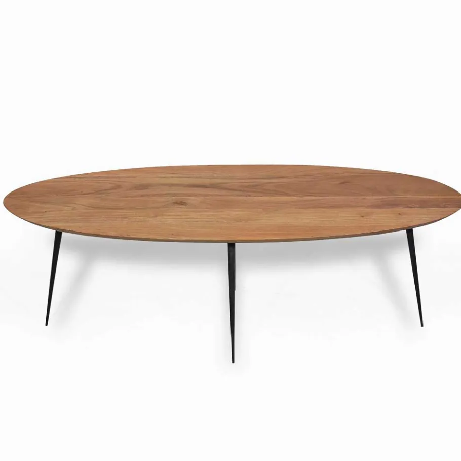 Wohnen Akazie Wohnzimmertisch in Oval 150x45x60 - Imbira