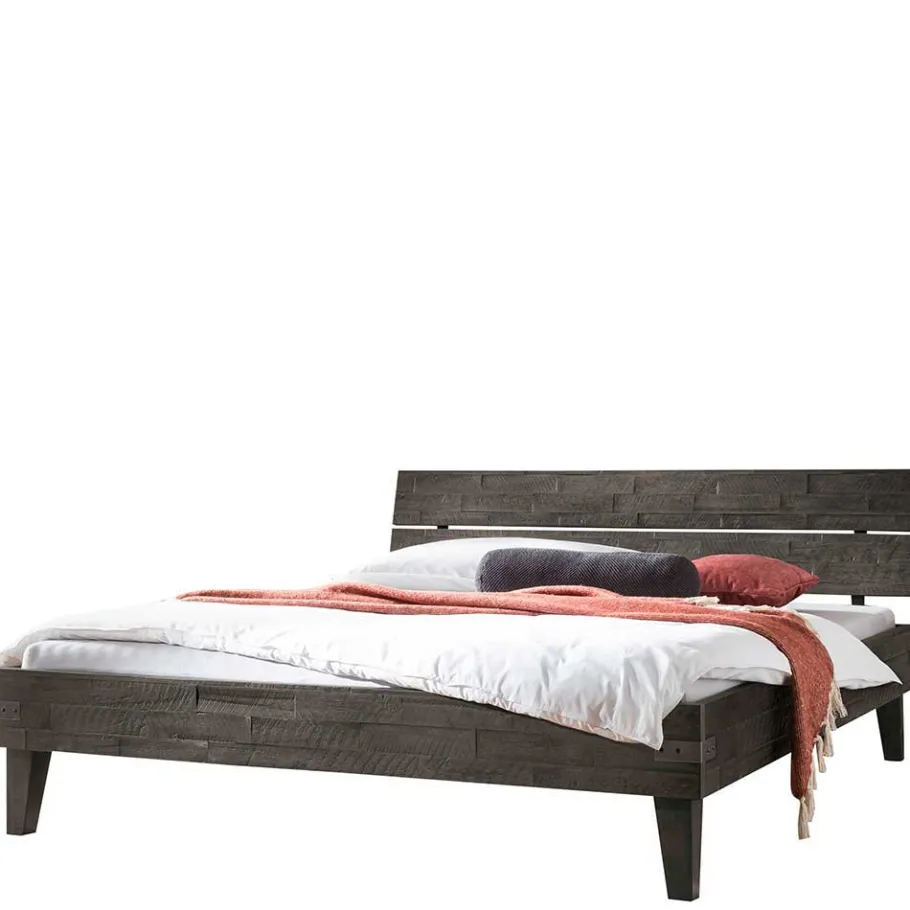Best Wohnen Akazienholz Bett in Grau - Friedel