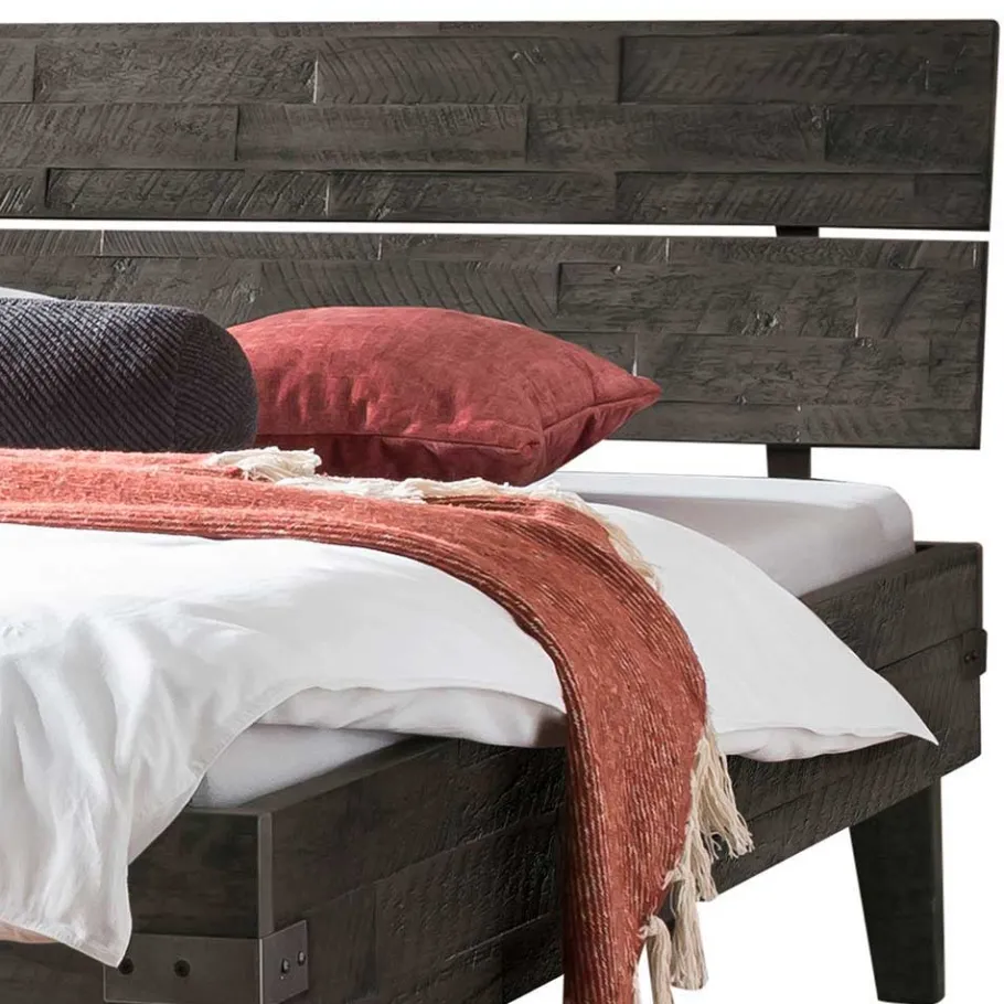Best Wohnen Akazienholz Bett in Grau - Friedel