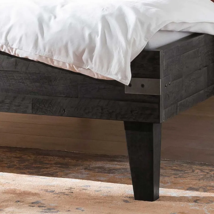 Best Wohnen Akazienholz Bett in Grau - Friedel