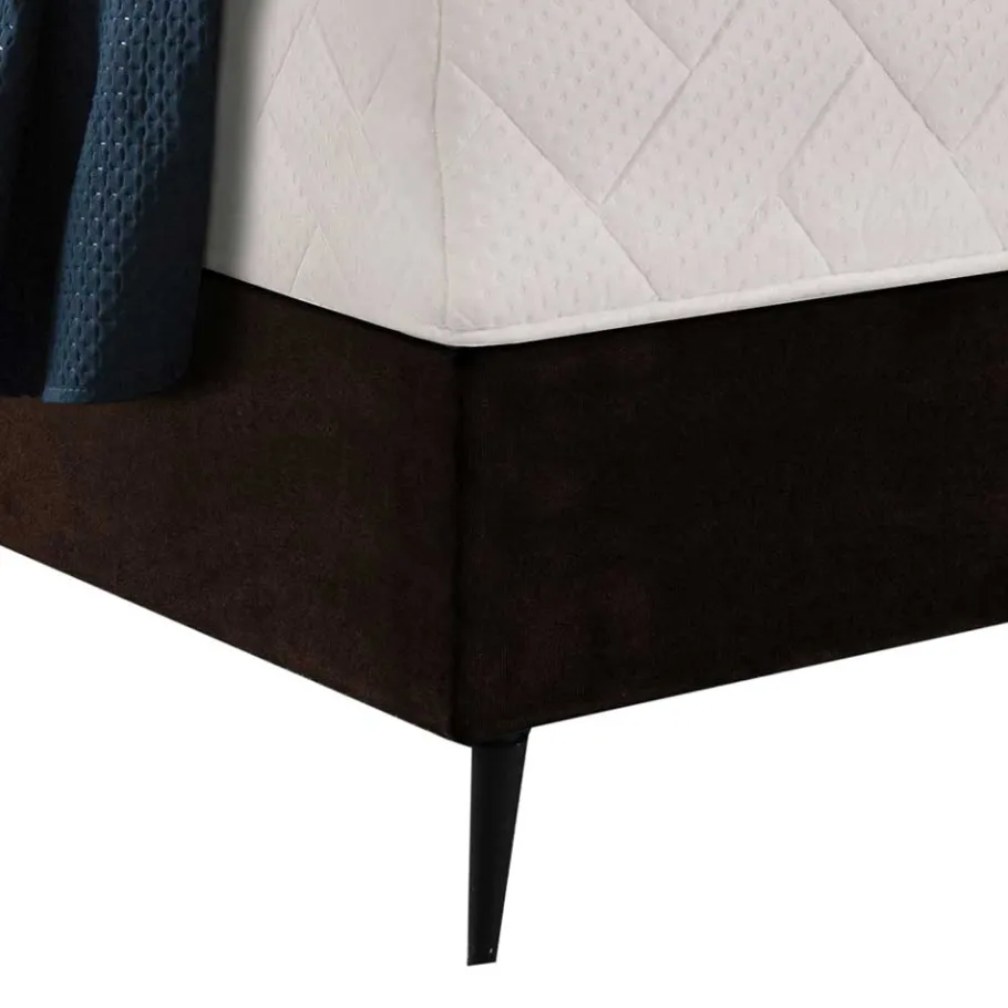 Hot Wohnen Amerikanisches Bett - Boxspring - in Dunkelbraun - Pianona