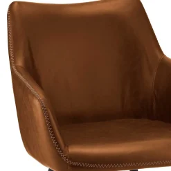 Best Wohnen Armlehnen Polsterstuhl in Cognac Braun - Prasido (2er Set)