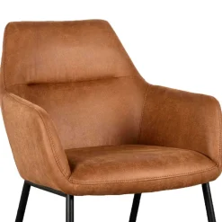 Clearance Wohnen Armlehnenstuhl auf Rollen in Cognac Braun - Varel (2er Set)