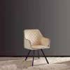 Outlet Wohnen Armlehnenstuhl aus Samt in Beige - Ortenza