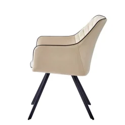 Outlet Wohnen Armlehnenstuhl aus Samt in Beige - Ortenza