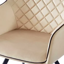 Outlet Wohnen Armlehnenstuhl aus Samt in Beige - Ortenza