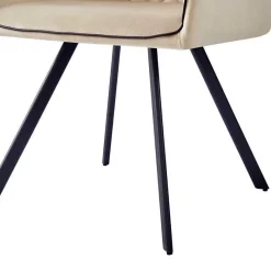 Outlet Wohnen Armlehnenstuhl aus Samt in Beige - Ortenza