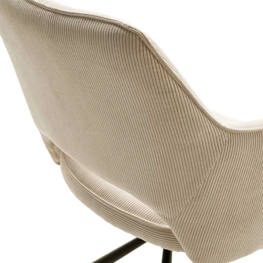 New Wohnen Armlehnenstuhl in Creme Cord - Makimona (2er Set)