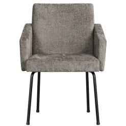 Wohnen Armlehnenstuhl in Taupe Webstoff - Kalindo (2er Set)