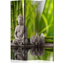 Hot Wohnen Asia Motiv Paravent mit Buddah & Kerze - Woston