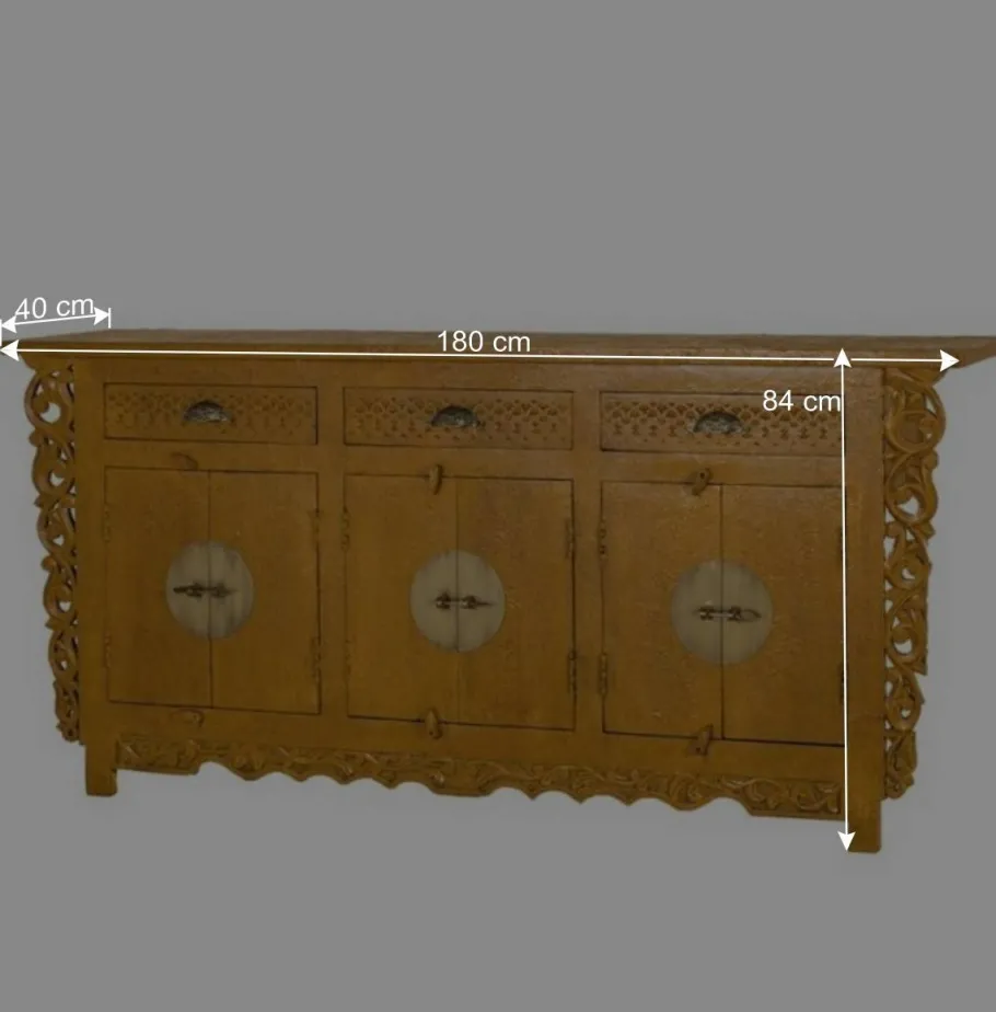 Best Wohnen Asia Style Sideboard in Ocker Gelb - Nelu