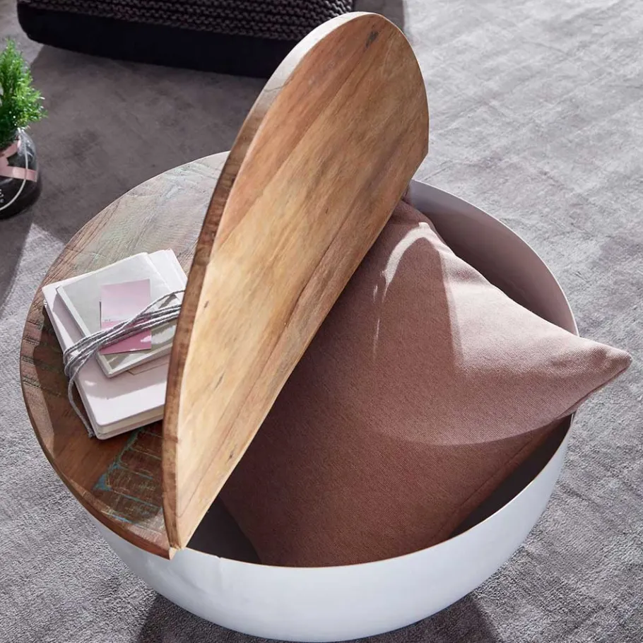 Clearance Wohnen Ausgefallener Couchtisch im Trommel Design - Volcma