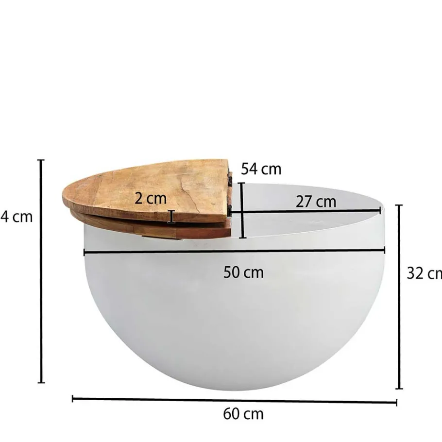 Clearance Wohnen Ausgefallener Couchtisch im Trommel Design - Volcma