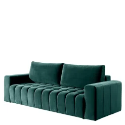Discount Wohnen Ausklappbares Sofa in Grün Samt - Olenka