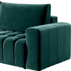 Discount Wohnen Ausklappbares Sofa in Grün Samt - Olenka