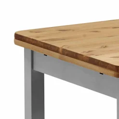 Discount Wohnen Ausziehbarer Esstisch Seramya in Grau Kiefer massiv
