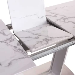 Sale Wohnen Ausziehbarer Tisch mit Glasplatte Marmor Weiß - Praki