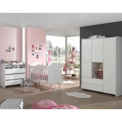 Clearance Wohnen Babyzimmer Kompletteinrichtung in Weiß - Mauricia (vierteilig)