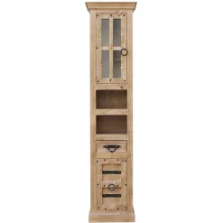 Outlet Wohnen Bad Hochschrank aus Holz Grey Wash - Abid