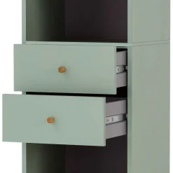 New Wohnen Bad Hochschrank in Graugrün & Eiche - Vereny