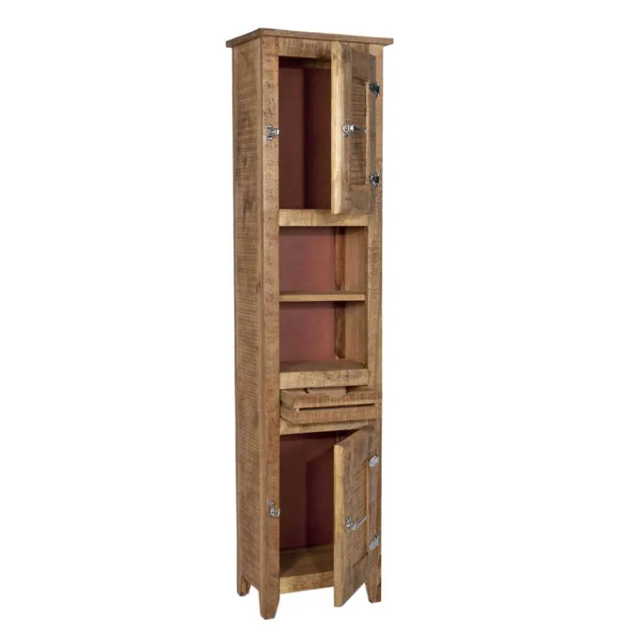 New Wohnen Bad Hochschrank Suennas aus Mangobaum Massivholz