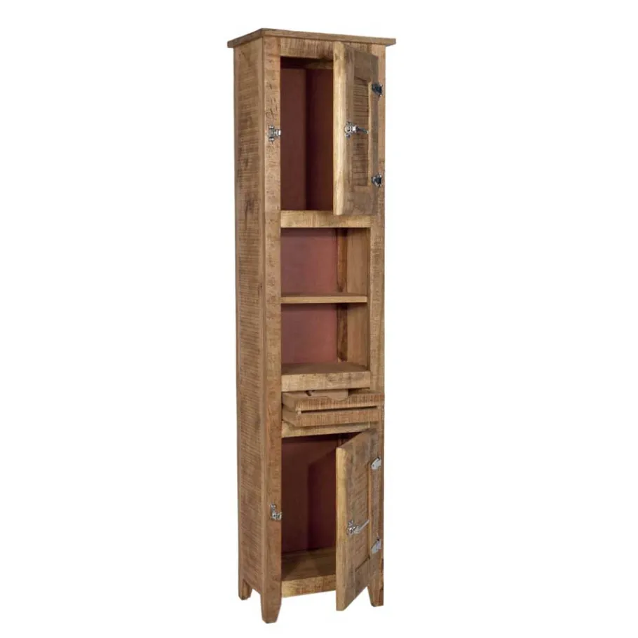New Wohnen Bad Hochschrank Suennas aus Mangobaum Massivholz