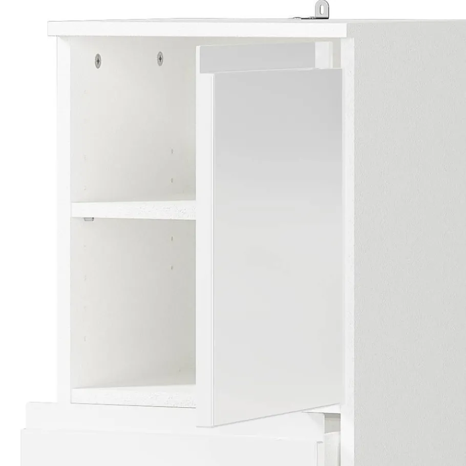 Best Wohnen Bad Midischrank in Weiß Hochglanz - Loeesa