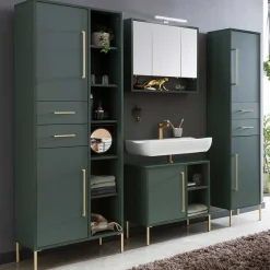 Outlet Wohnen Bad Spiegelschrank in Dunkelgrün - Aqua