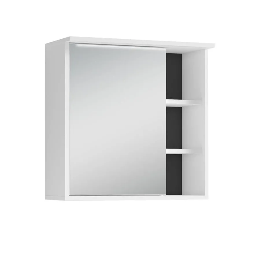 Discount Wohnen Bad Spiegelschrank in Weiß mit Schwarz - Envaton