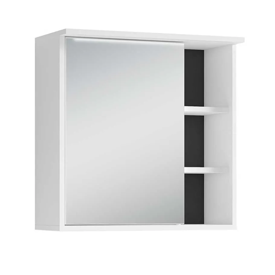 Discount Wohnen Bad Spiegelschrank in Weiß mit Schwarz - Envaton
