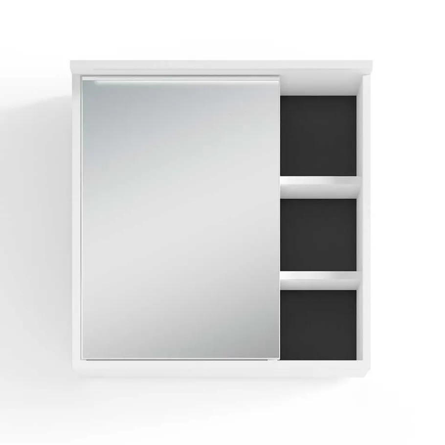 Discount Wohnen Bad Spiegelschrank in Weiß mit Schwarz - Envaton