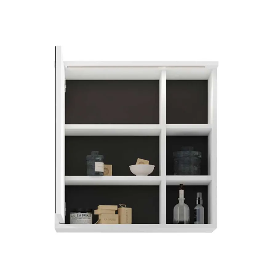 Discount Wohnen Bad Spiegelschrank in Weiß mit Schwarz - Envaton