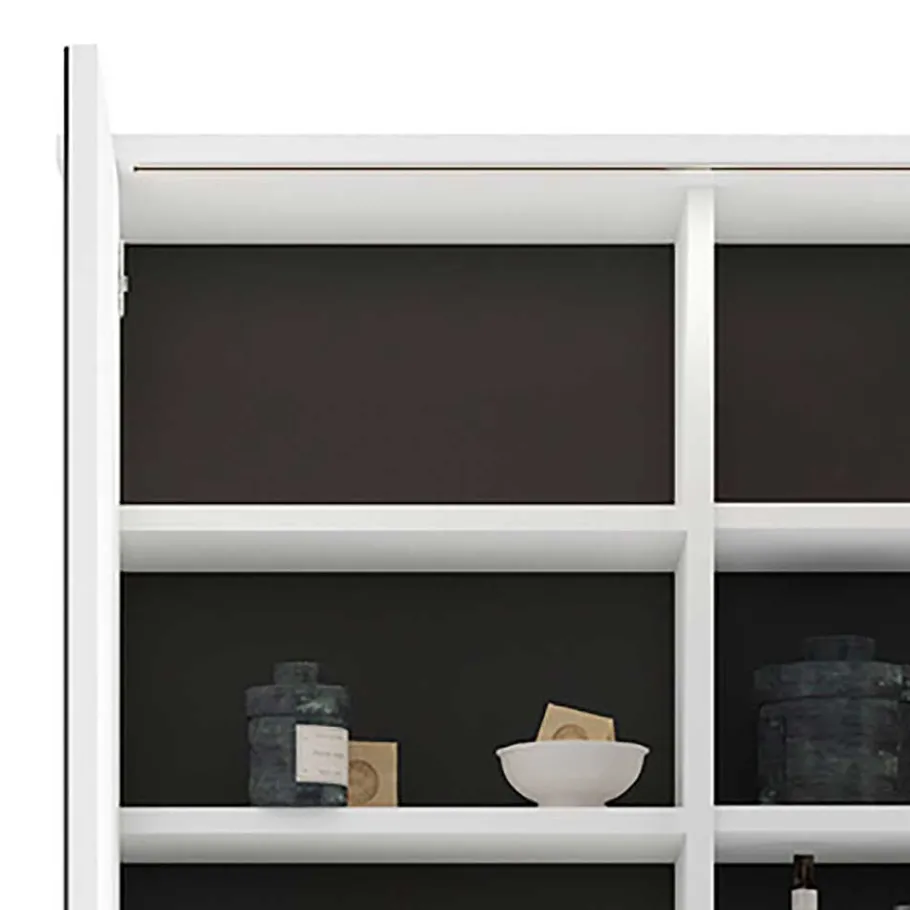 Discount Wohnen Bad Spiegelschrank in Weiß mit Schwarz - Envaton