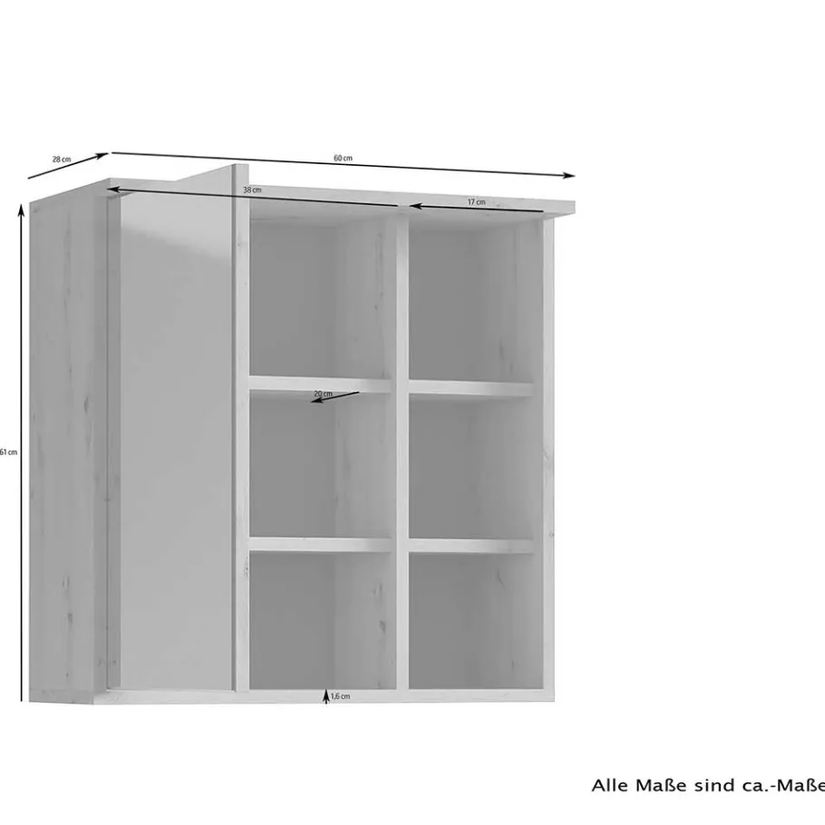 Discount Wohnen Bad Spiegelschrank in Weiß mit Schwarz - Envaton