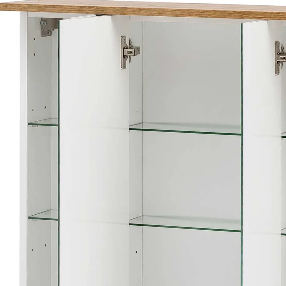 Sale Wohnen Bad Spiegelschrank in Weiß Glanz & Eiche - Utiona